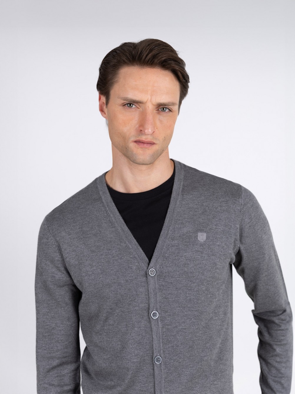 Cardigan de malha liso