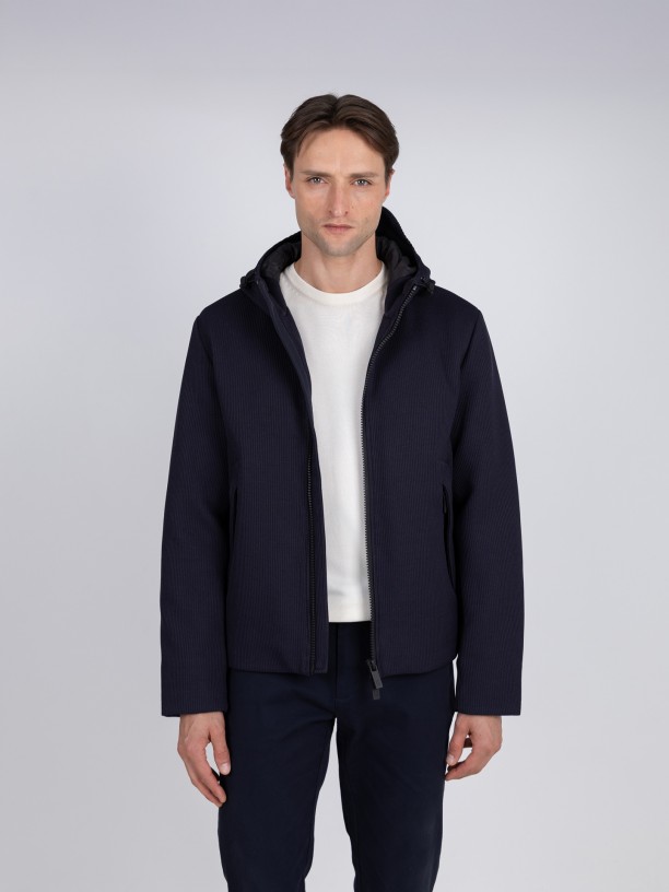 Knit jacket with hood