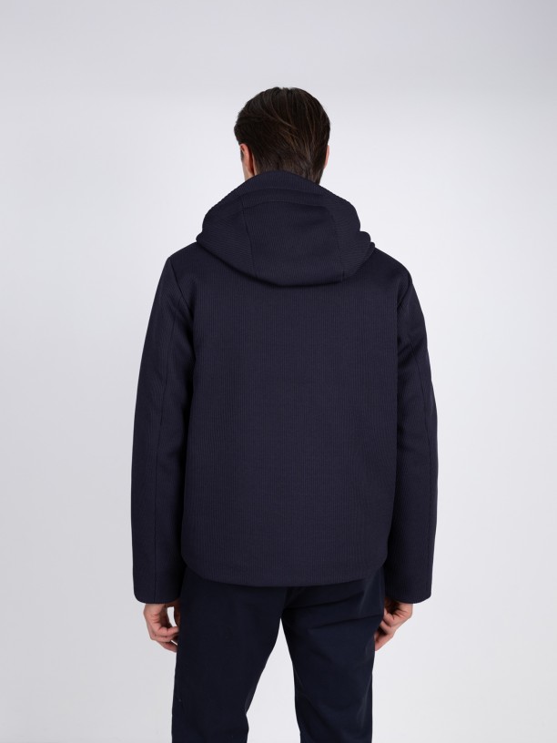 Knit jacket with hood