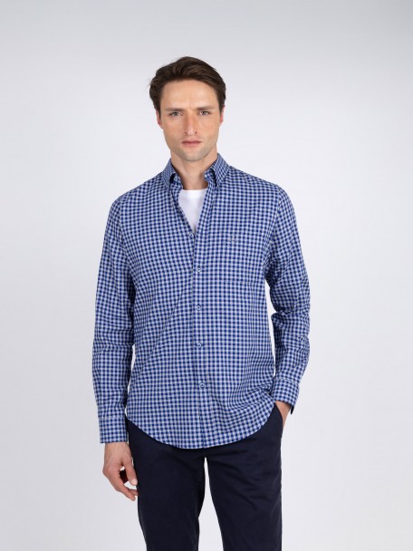 Camisa de algod�o padr�o xadrez