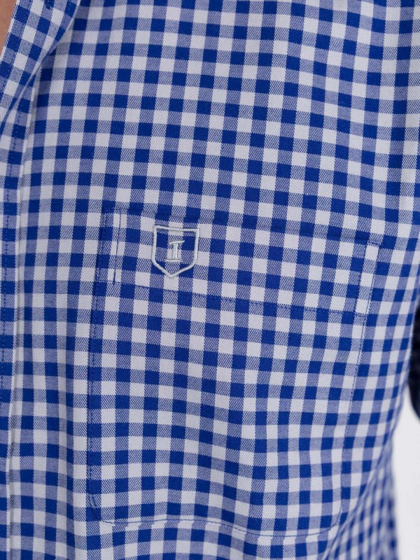 Camisa de algodão padrão xadrez Camisa de algodão padrão xadrez