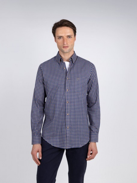 Camisa de algod�o padr�o xadrez