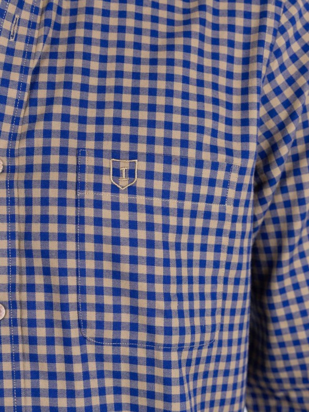 Camisa de algodn con estampado de cuadros