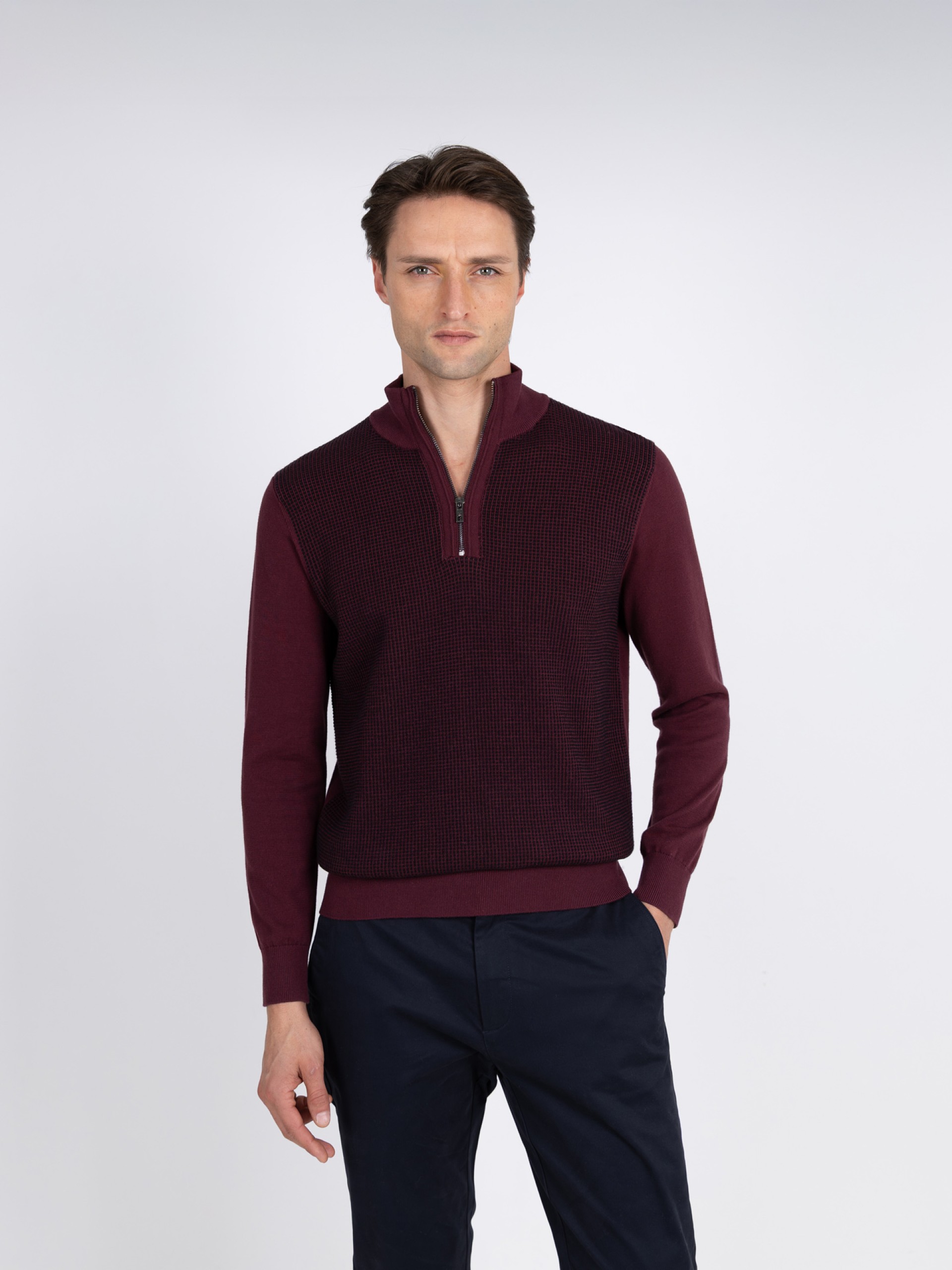 Camisola de meio fecho