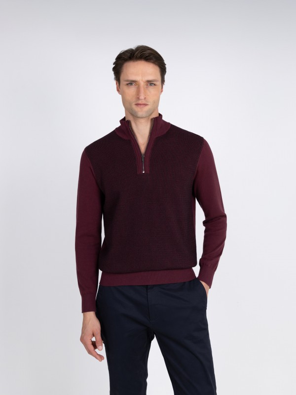 Camisola de meio fecho