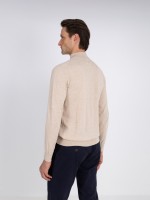 Camisola de meia gola algod�o e caxemira