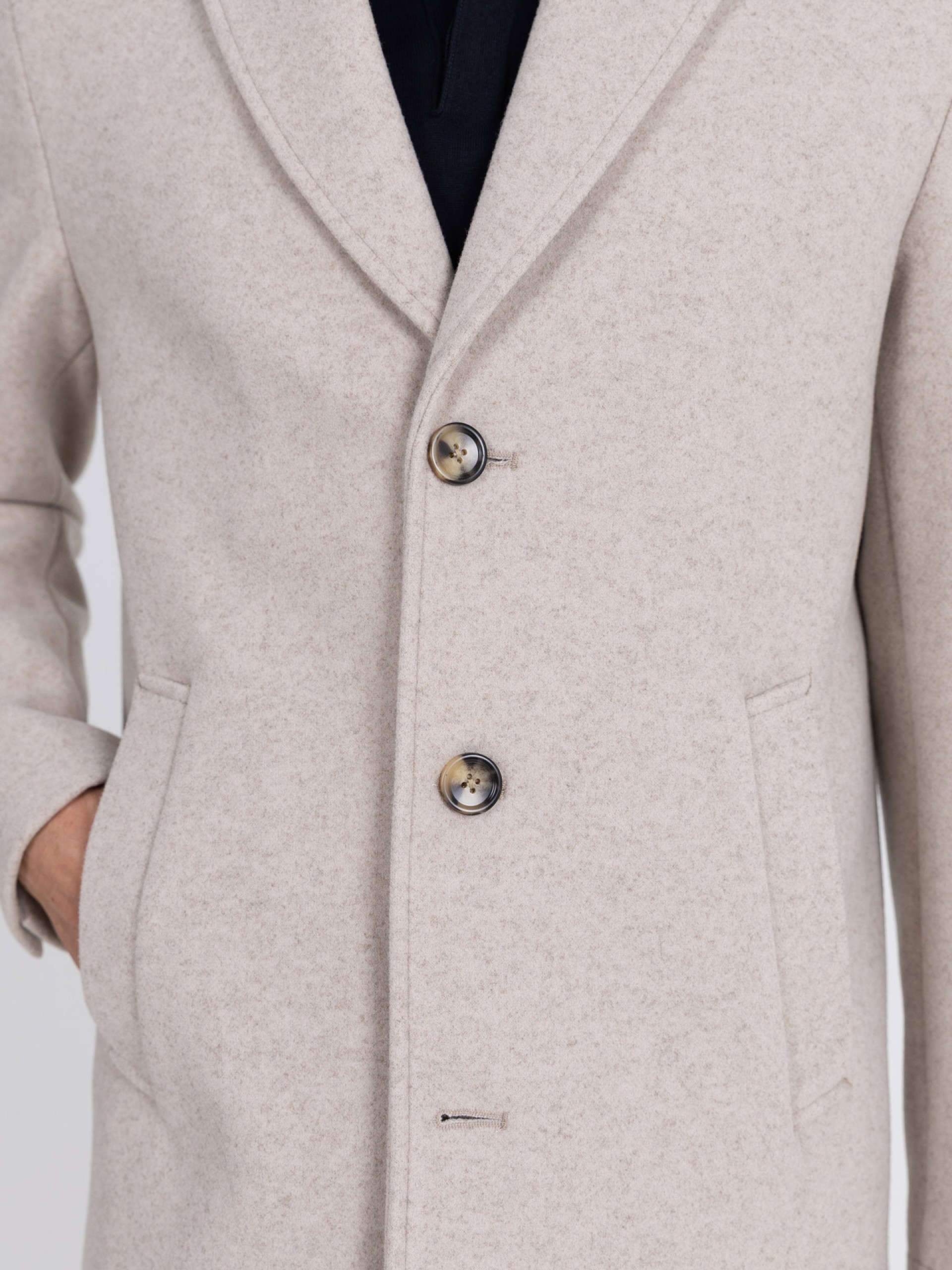 Slim fit overcoat classic lapel