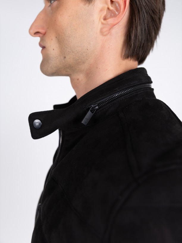 Chaqueta acolchada con efecto ante