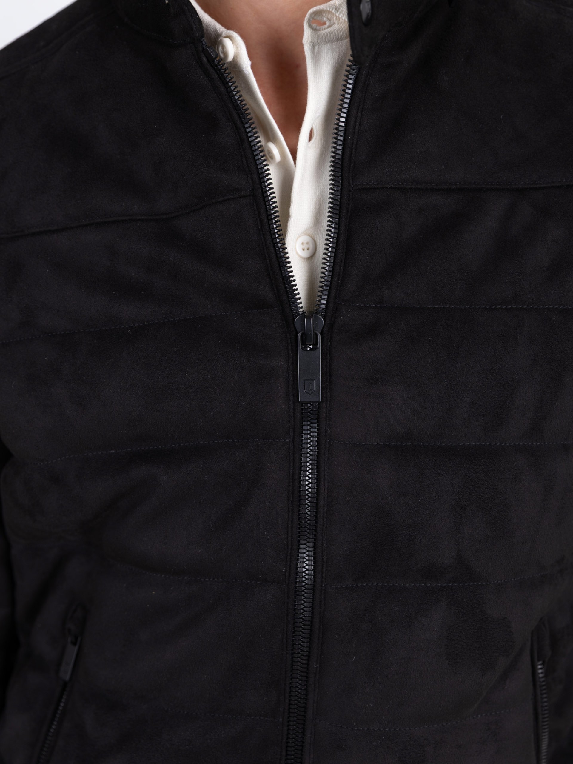 Chaqueta acolchada con efecto ante