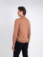 Camisola de meia gola algod�o e caxemira