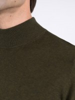 Camisola de meia gola algod�o e caxemira