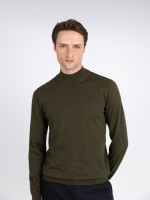 Camisola de meia gola algod�o e caxemira