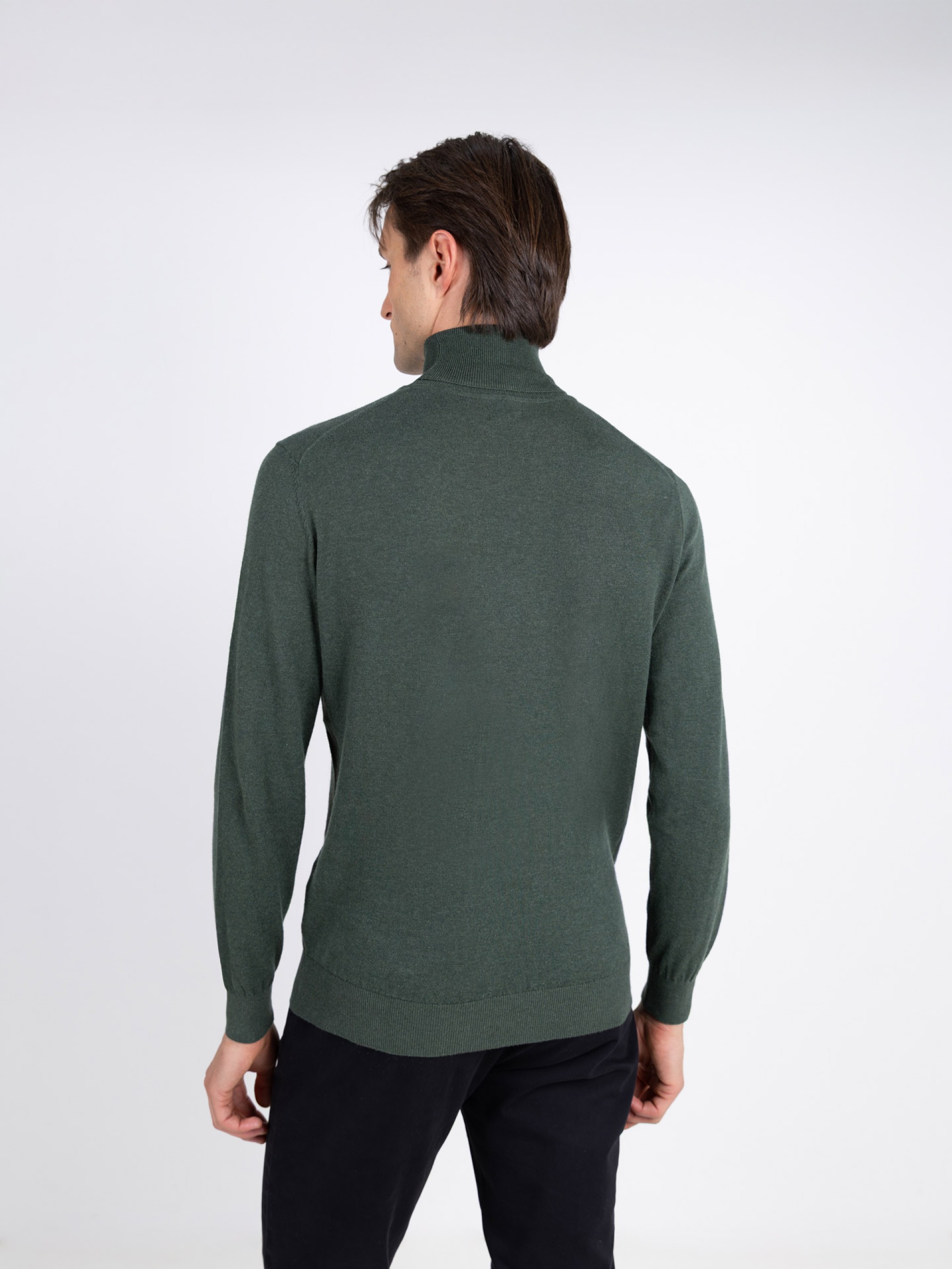 Camisola de gola alta algodão e caxemira