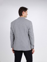 Blazer casual liso com lã Blazer casual liso com lã