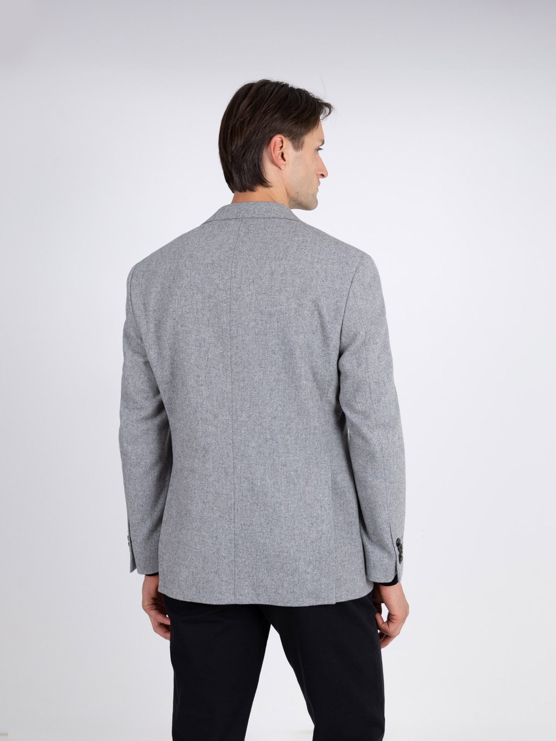 Blazer casual liso con lana