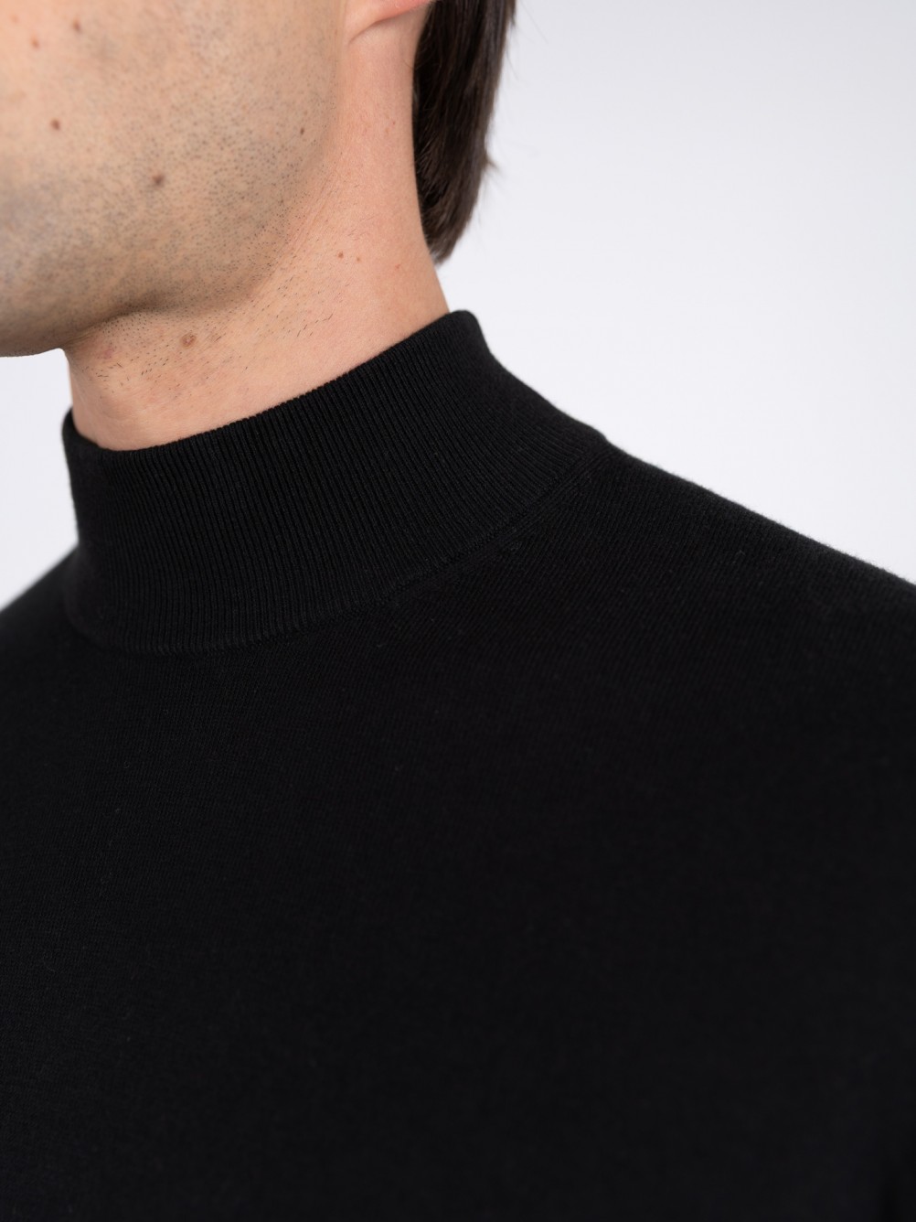 Camisola de meia gola algod�o e caxemira