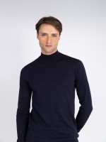 Camisola de meia gola algod�o e caxemira