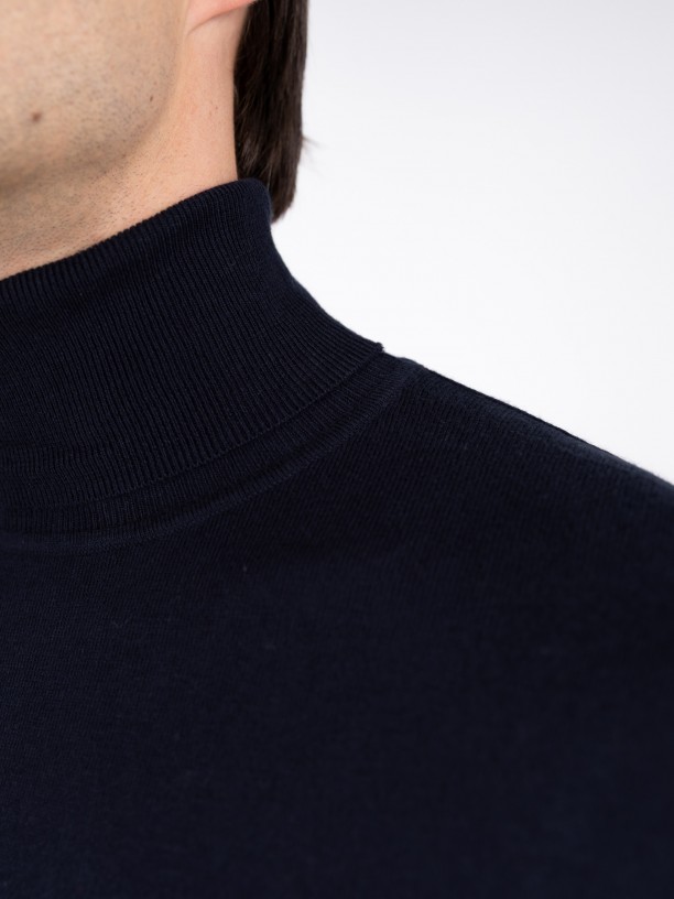 Camisola de gola alta algodo e caxemira