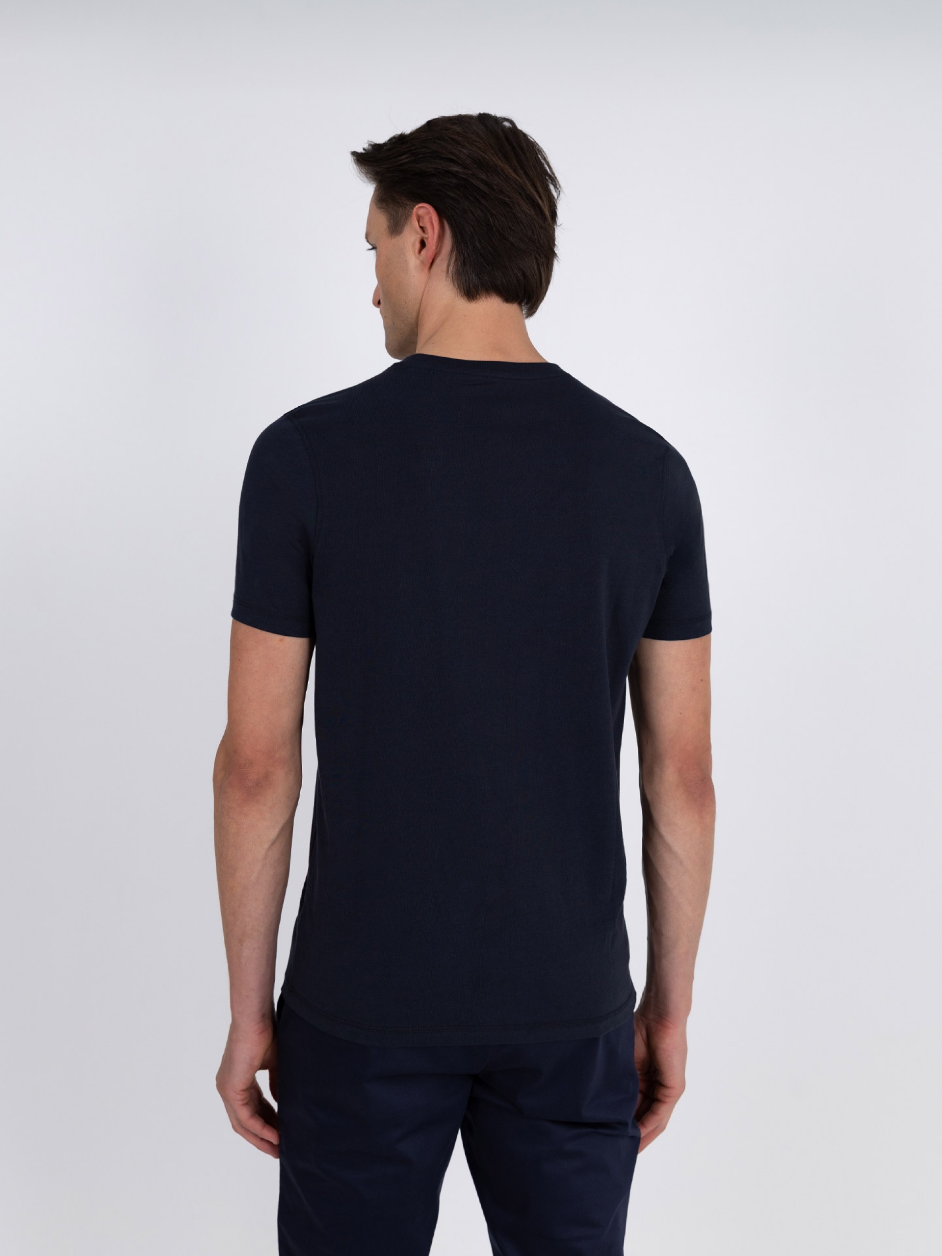 Cotton plain t-shirt round collar