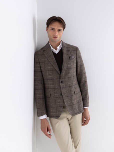 Blazer de l� com padr�o xadrez