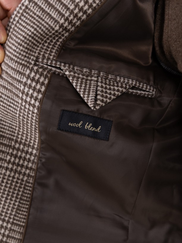Wool blazer with a checked pattern