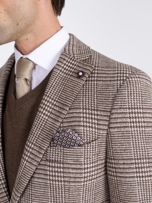 Wool blazer with a checked pattern