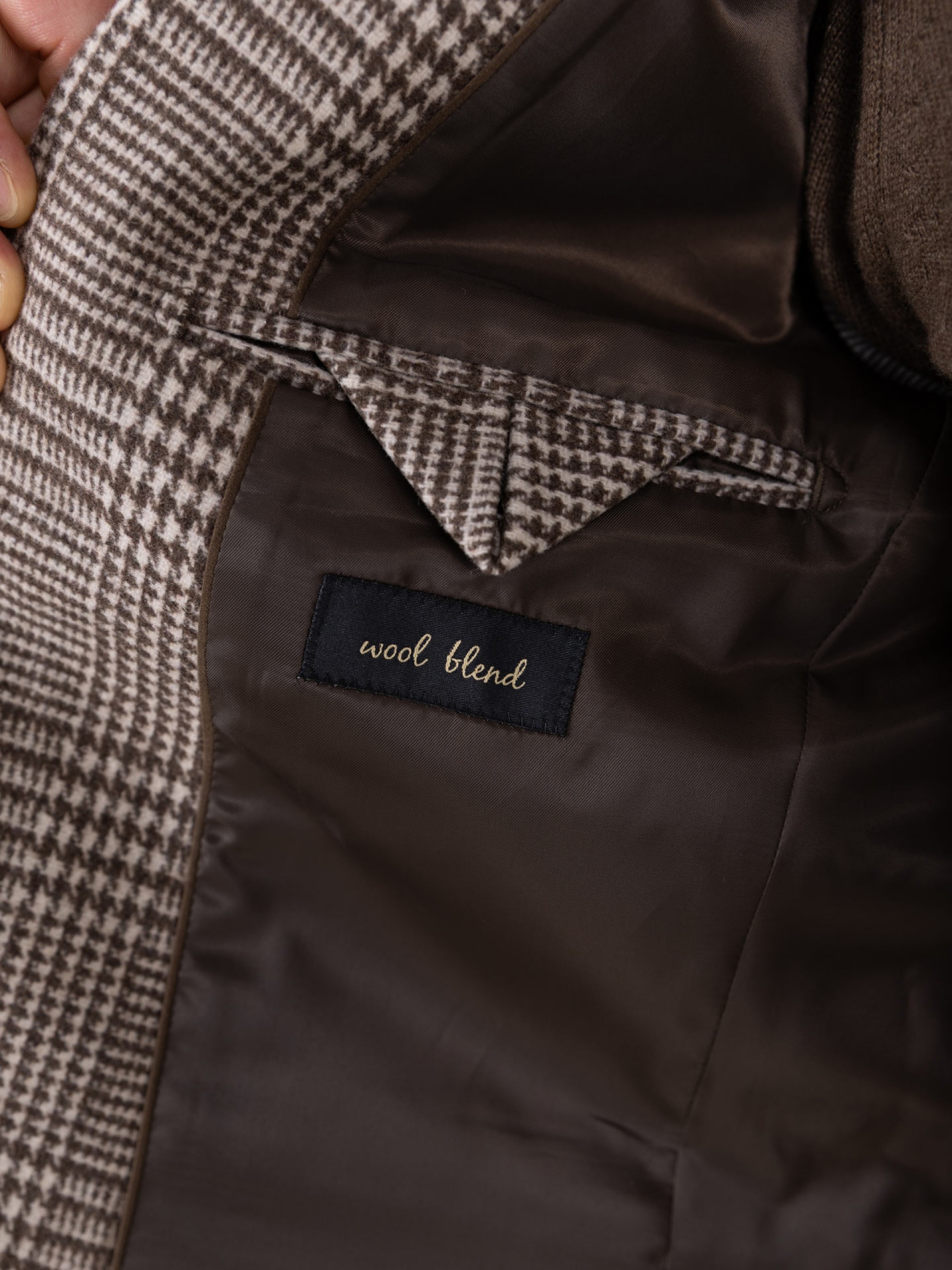 Wool blazer with a checked pattern