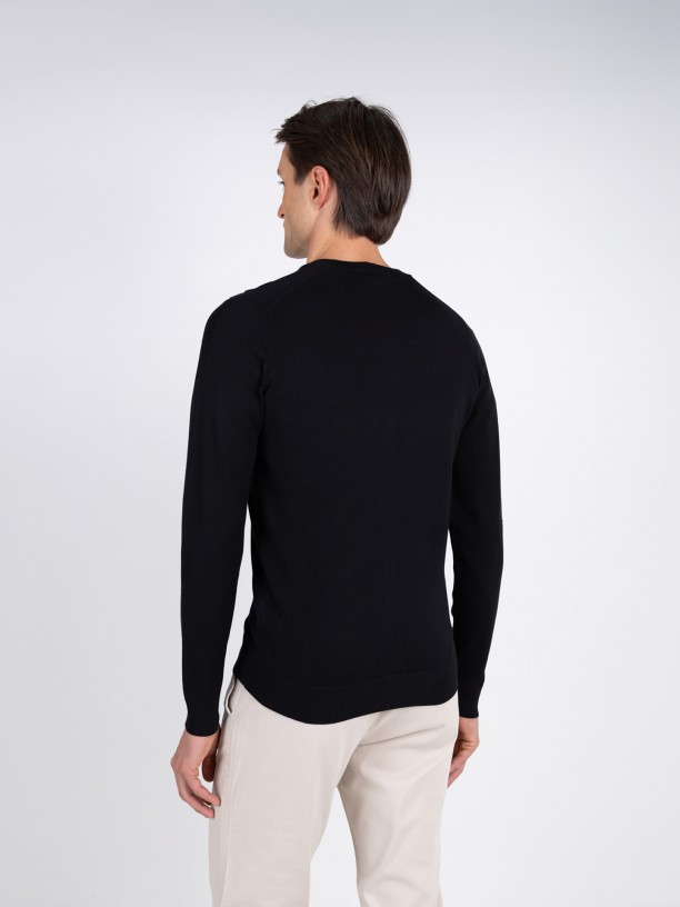 Plain knit cardigan