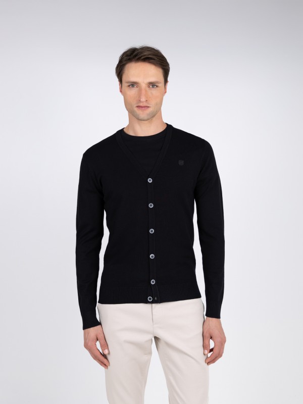 Plain knit cardigan