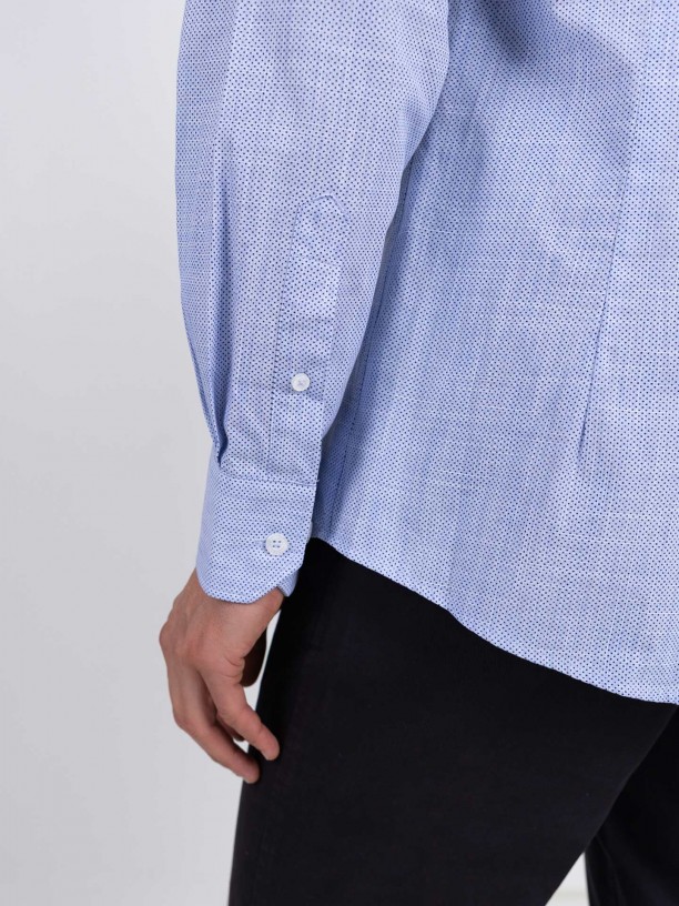 Camisa casual com padro slim fit