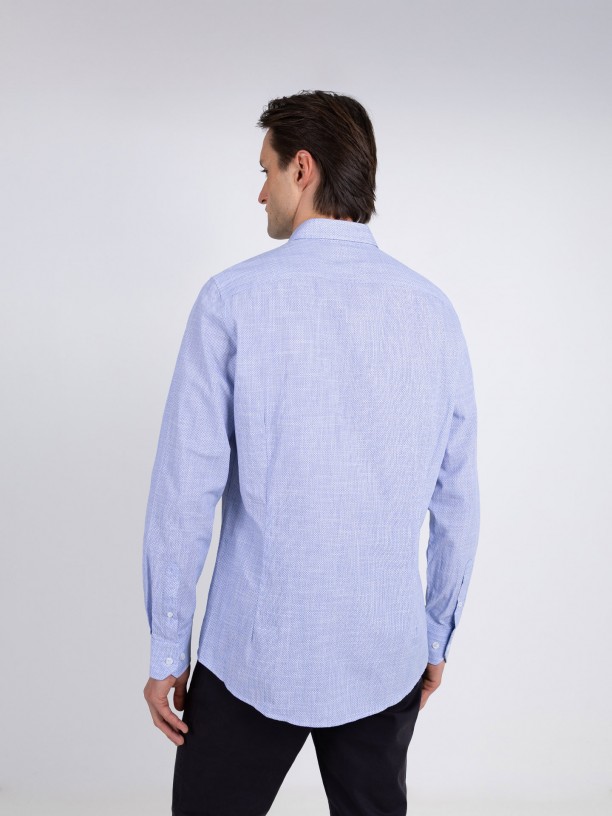 Camisa casual com padro slim fit