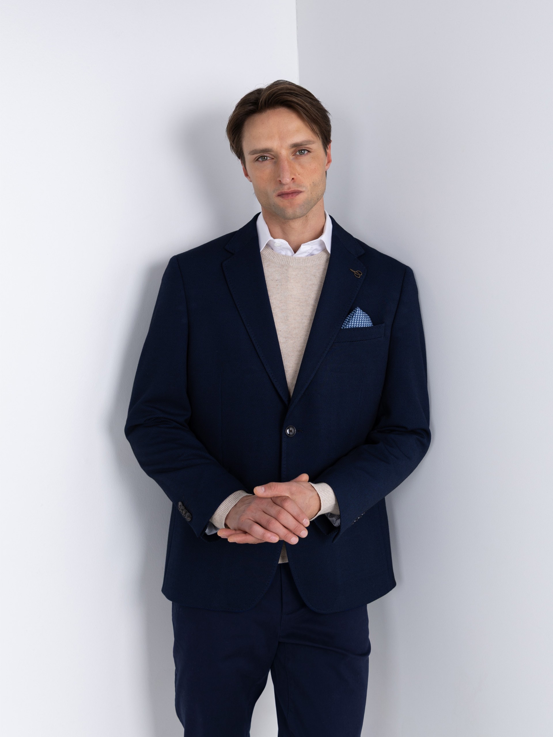 Blazer casual de micro estrutura