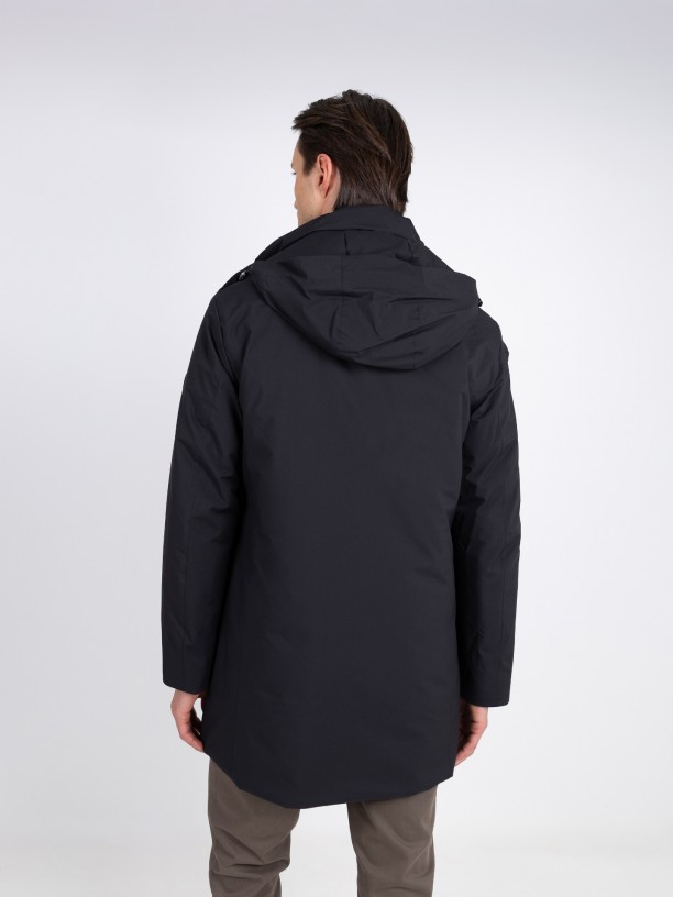 Parka tcnica com capuz