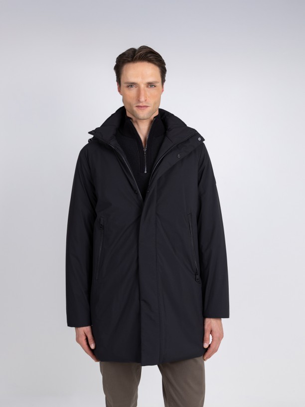 Parka tcnica com capuz
