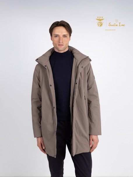 Technical parka with hood