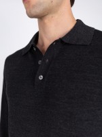 100% Merino wool long-sleeve knit polo 100% Merino wool long-sleeve knit polo