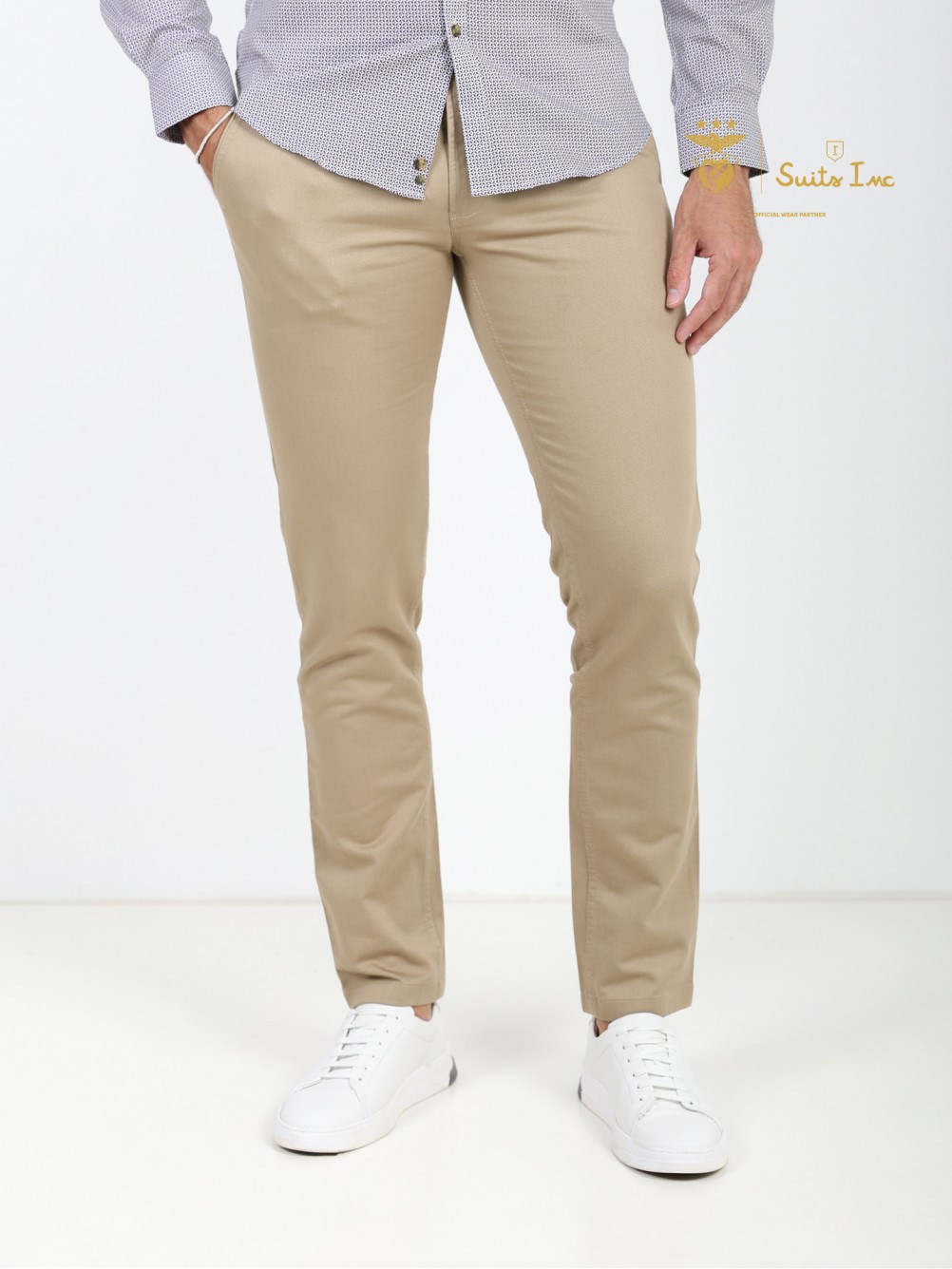 Stretch cotton chino pants