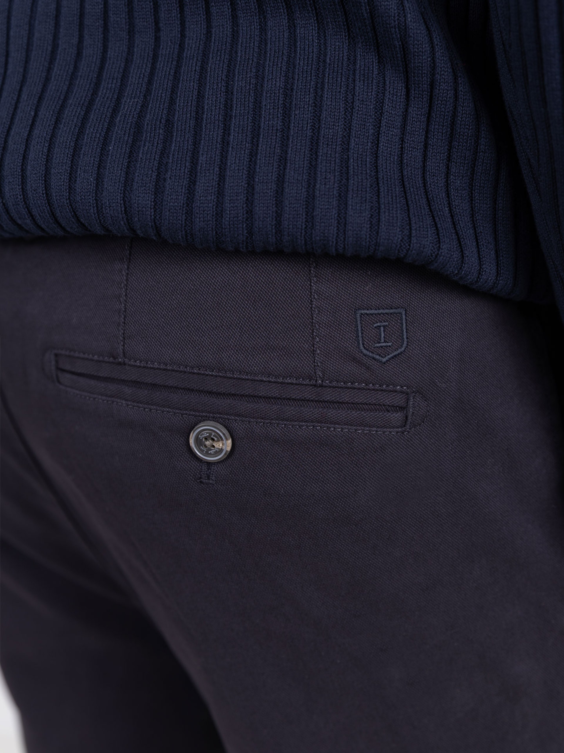 Calças chino de algodão elástico