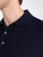 100% Merino wool long-sleeve knit polo 100% Merino wool long-sleeve knit polo