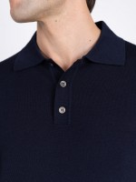 100% Merino wool long-sleeve knit polo 100% Merino wool long-sleeve knit polo