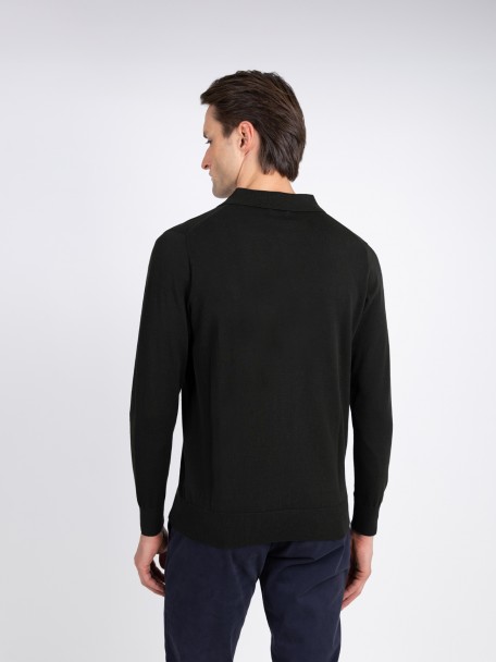 Polo de punto de manga larga 100% algodón Polo de punto de manga larga 100% algodón