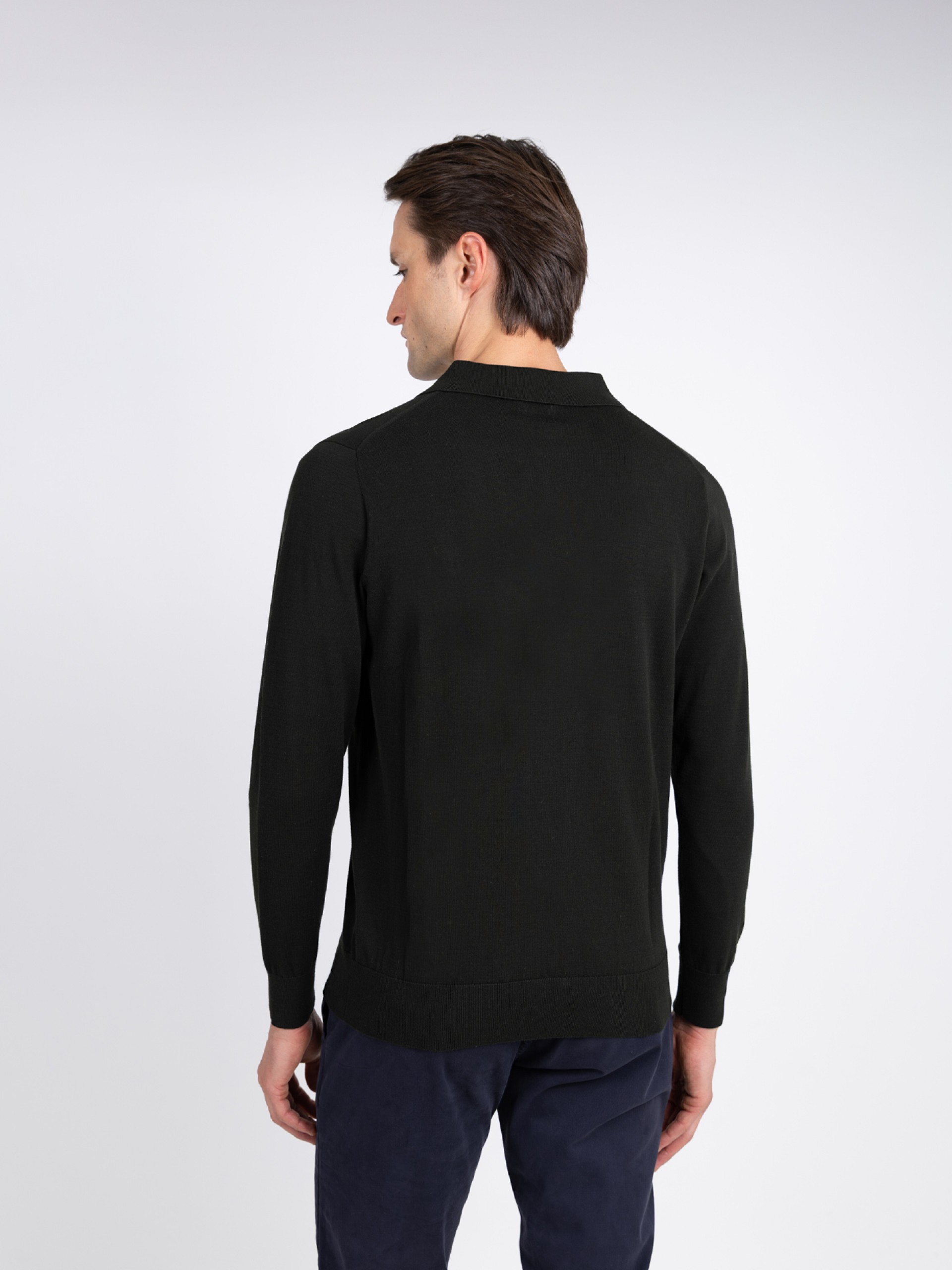 100% cotton long-sleeve knit polo