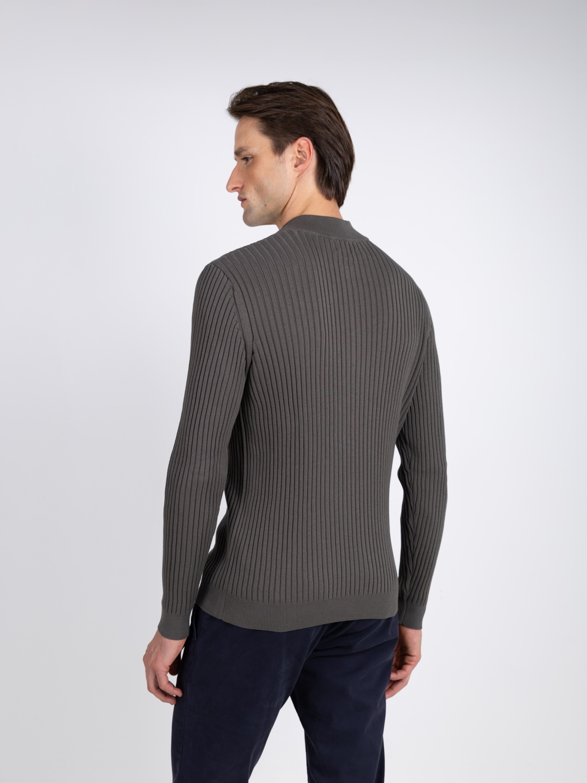 Camisola de malha meio fecho
