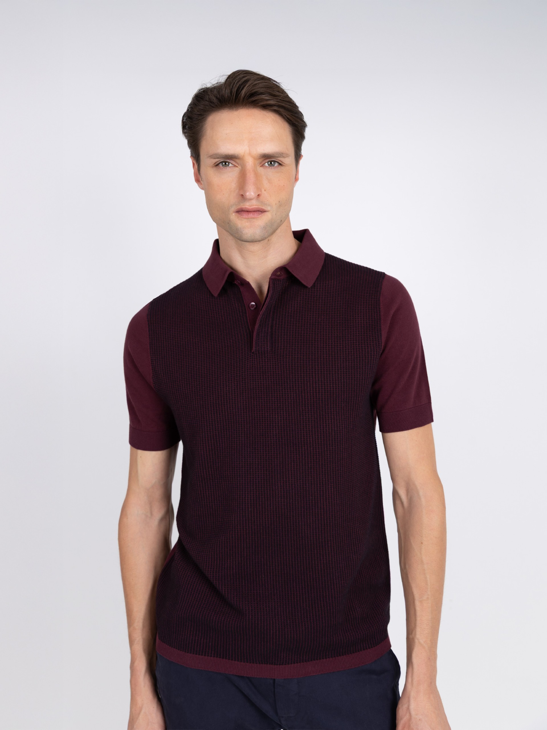 Polo de malha com padrão 100% algodão