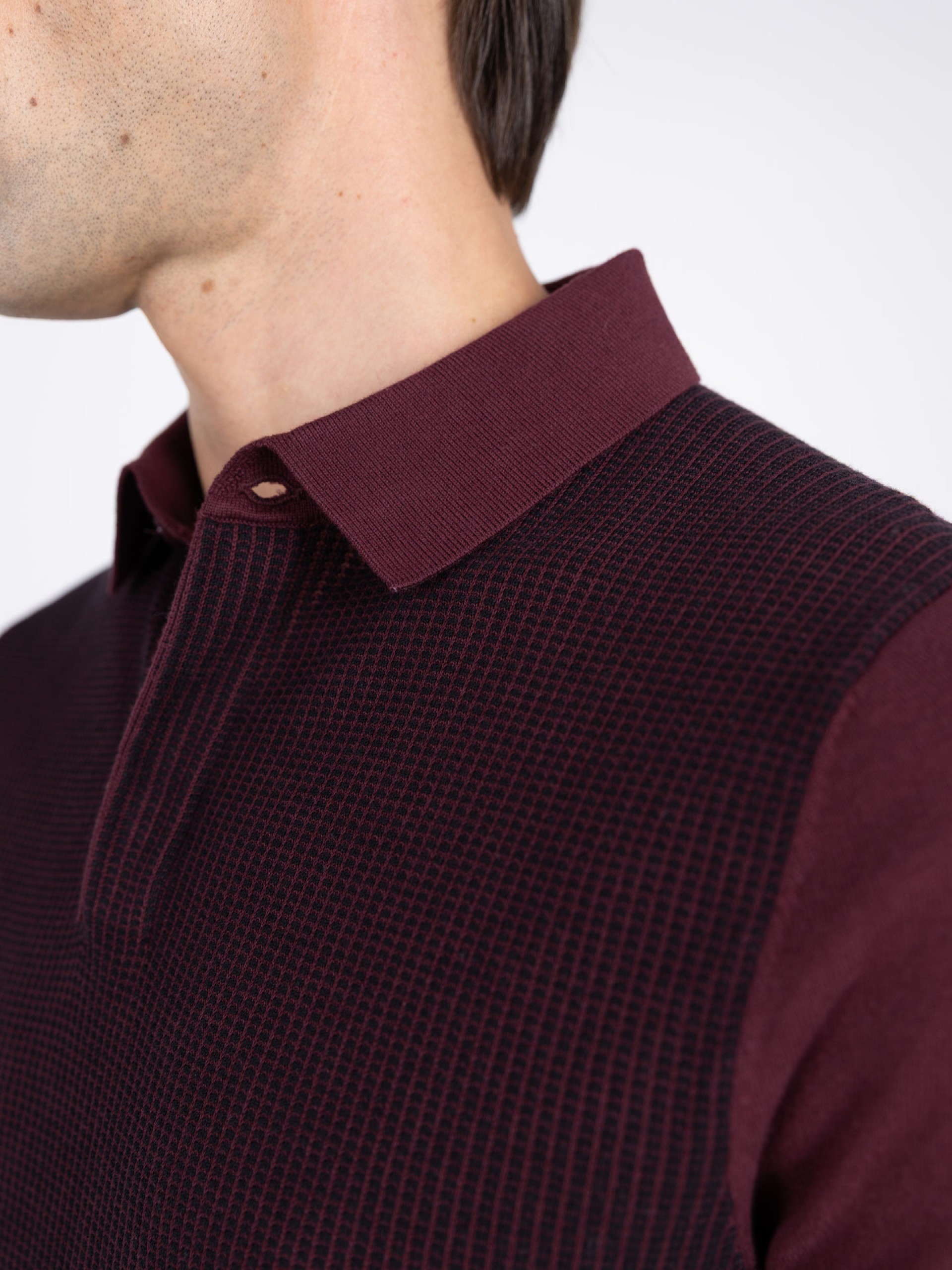 Polo de malha com padrão 100% algodão