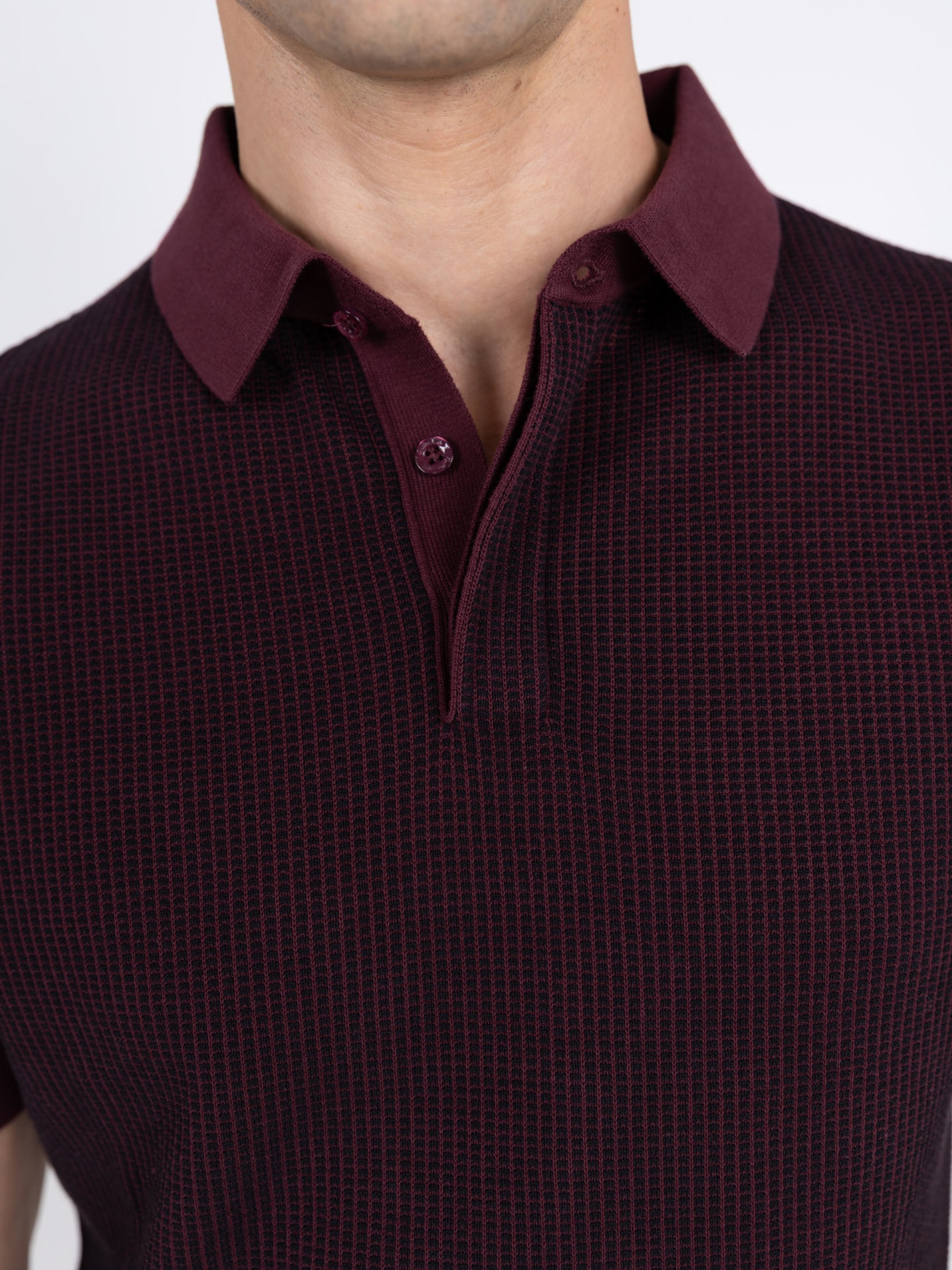 Polo de malha com padrão 100% algodão