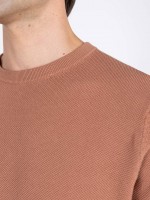 Suéter de punto de algodón con cuello redondo Suéter de punto de algodón con cuello redondo