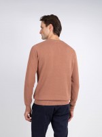 Suéter de punto de algodón con cuello redondo Suéter de punto de algodón con cuello redondo