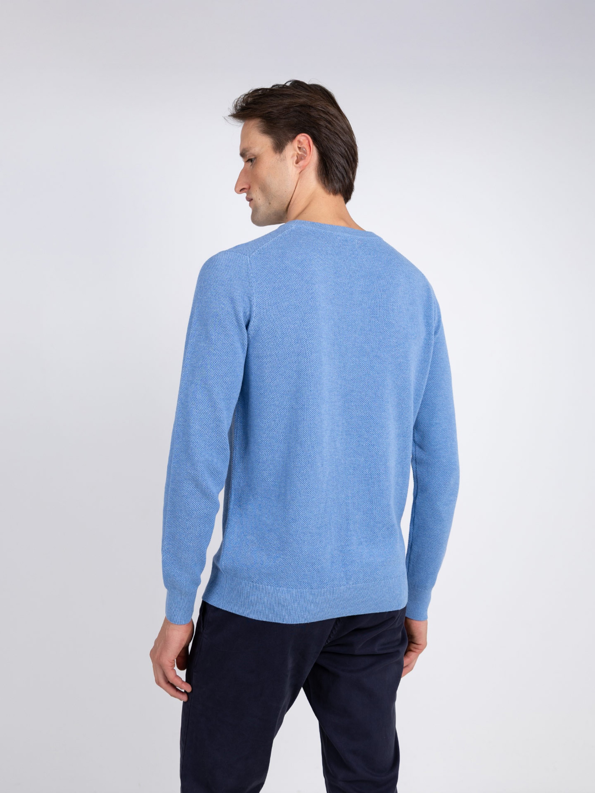 Camisola de malha algodão gola redonda