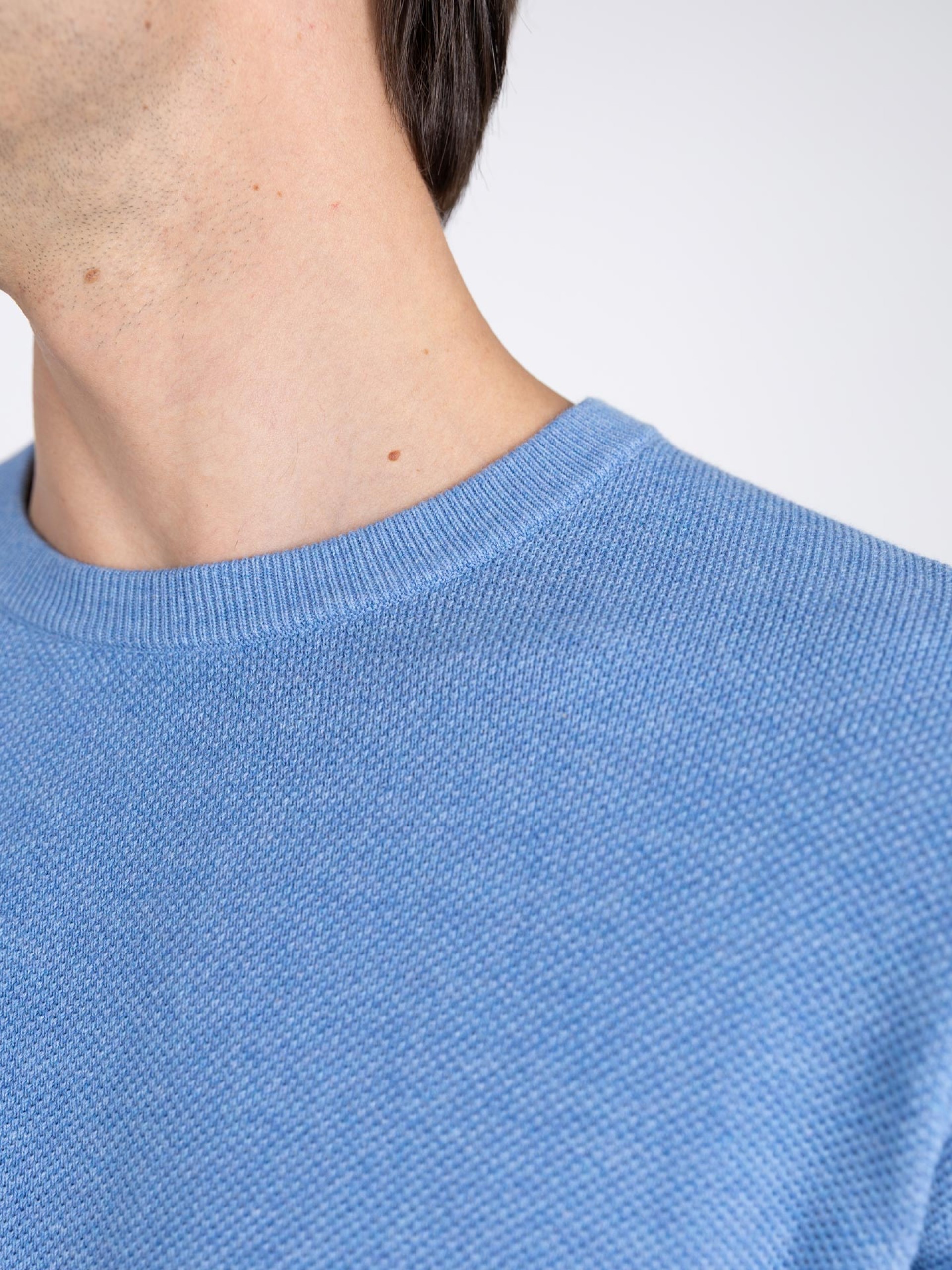 Camisola de malha algodão gola redonda